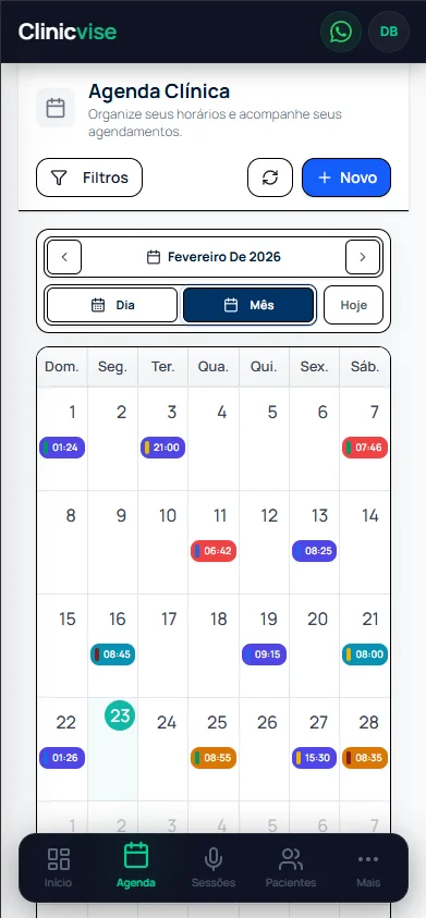 Agenda Inteligente no celular